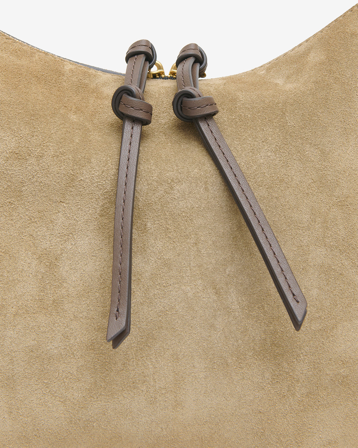 Oskan Soft L suede bag Woman Smoky Taupe | ISABEL MARANT Official