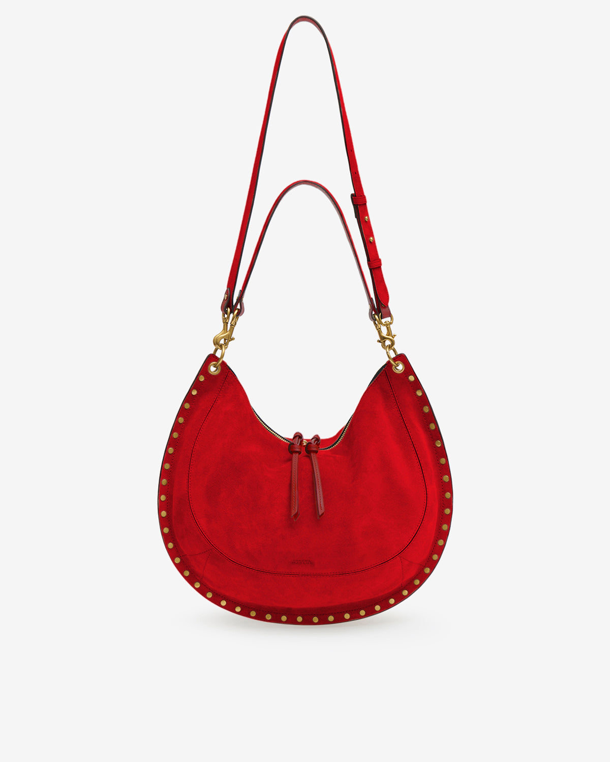 Oskan Soft L suede bag Woman scarlet red | ISABEL MARANT Official