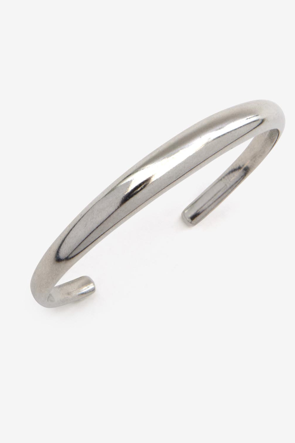 Pio silver-finish brass bangle bracelet - Silver - Woman - 3