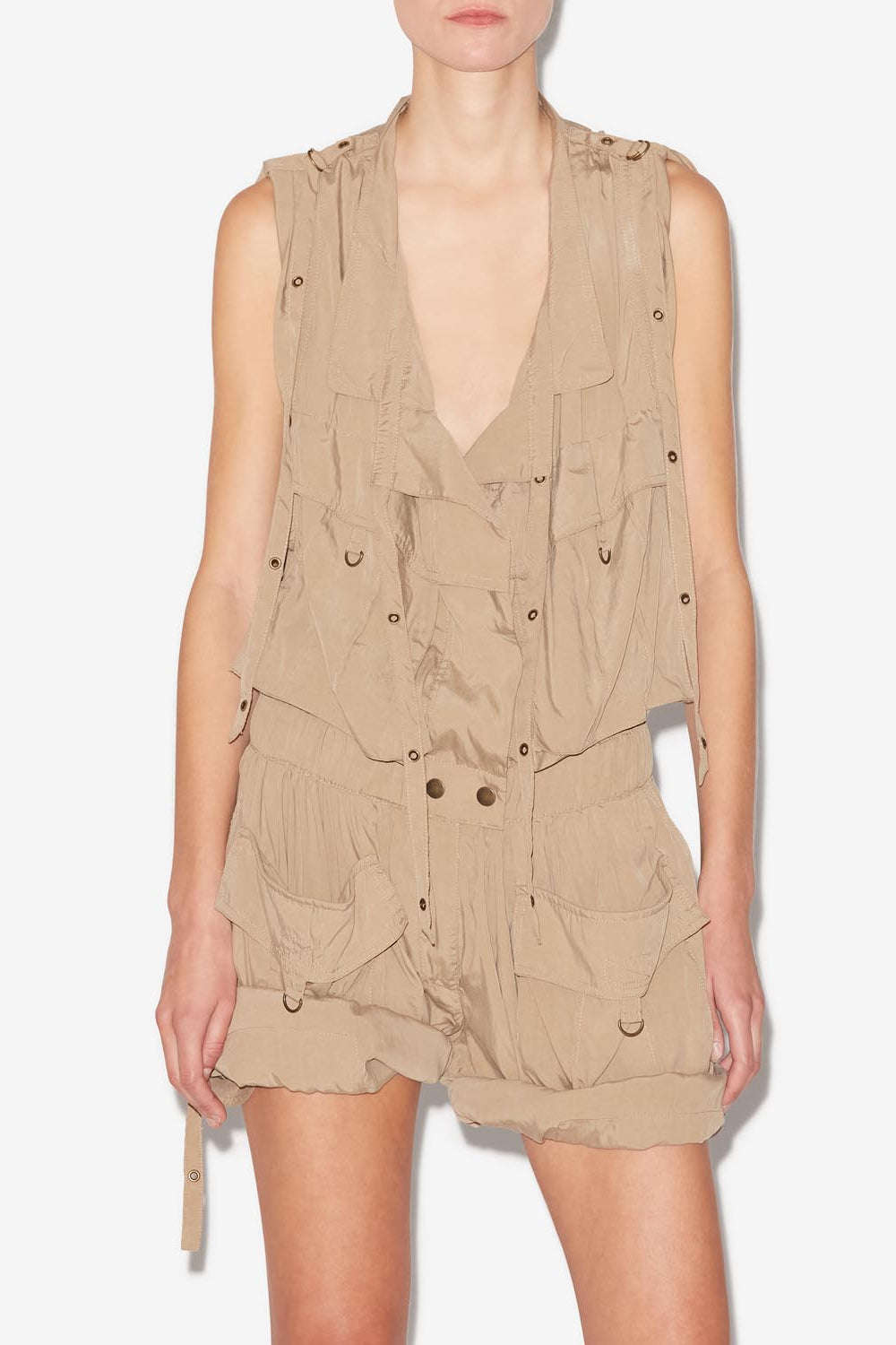 Combinaison short fluide hanelor - Kaki - Woman - 4