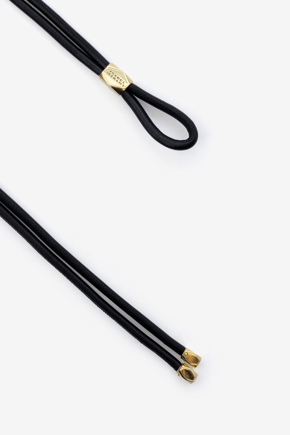 Cinturón de piel y metal silvia - Black and gold - Woman - 4
