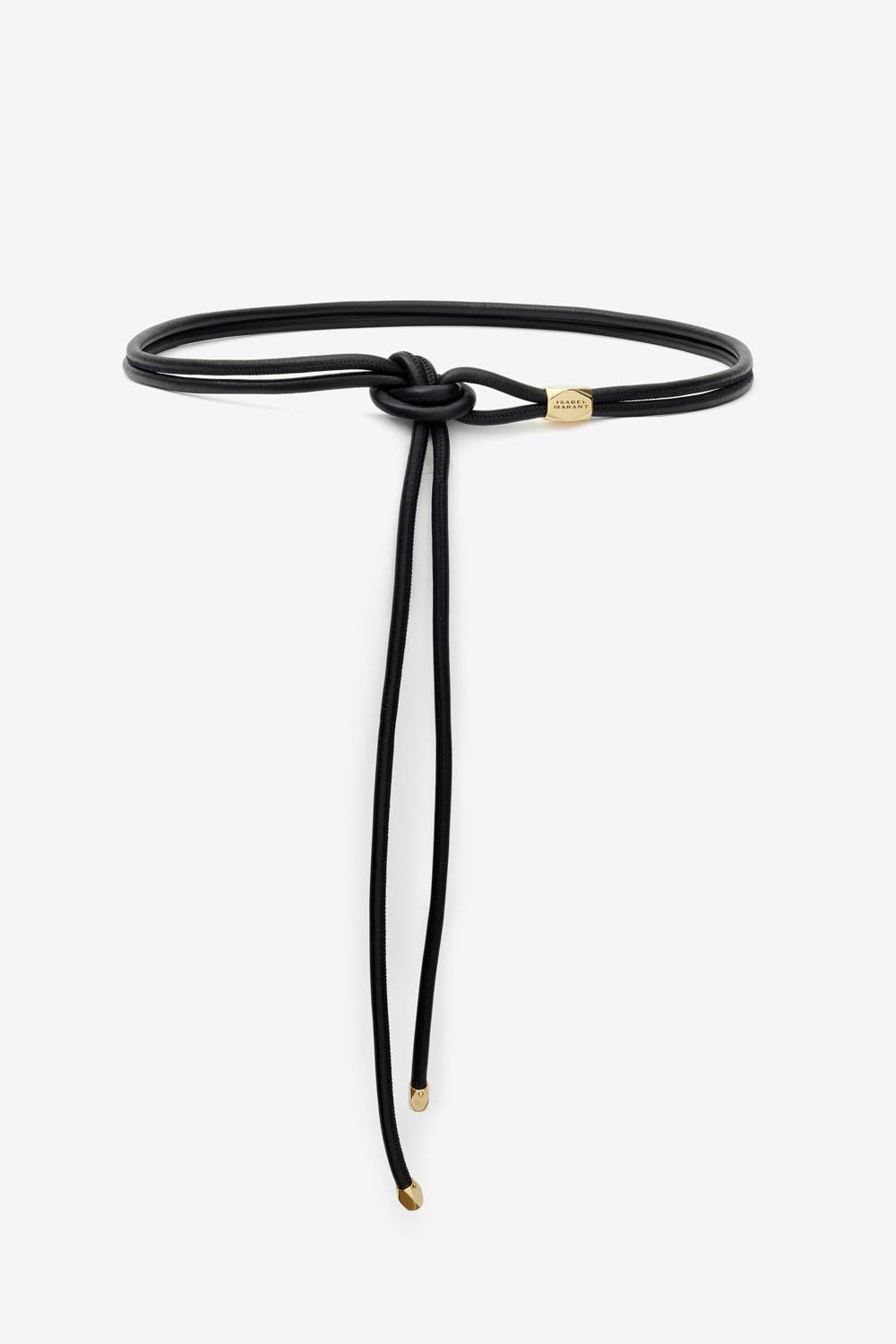 Cinturón de piel y metal silvia - Black and gold - Woman - 1