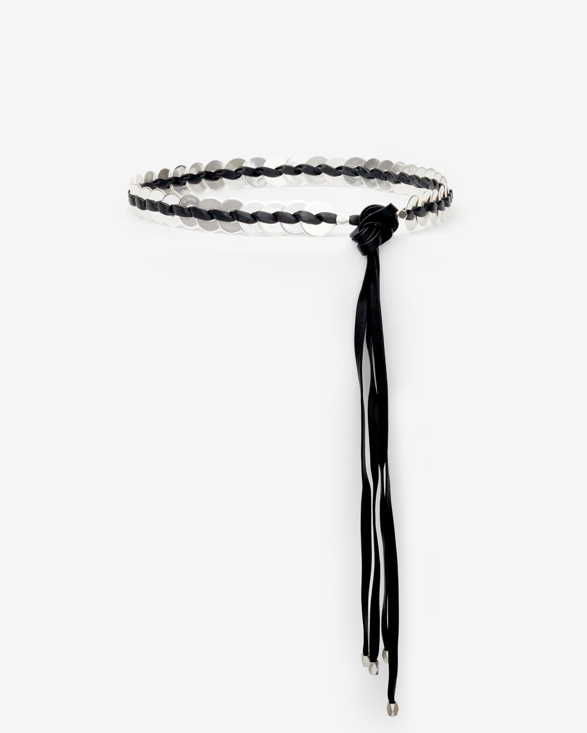 Sevan brass and soft leather belt - Black and silver - Woman - 5