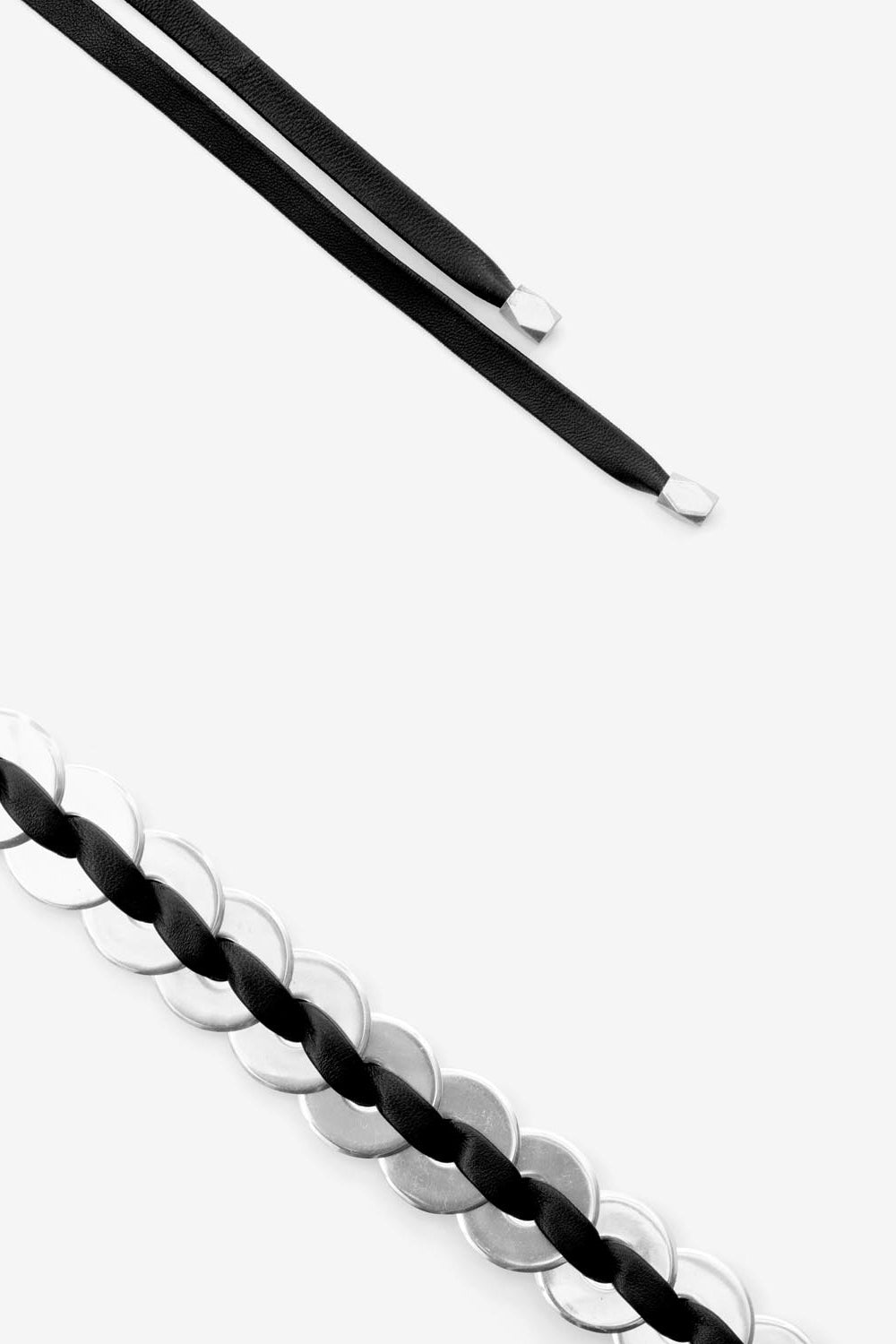 Gürtel sevan aus leder und messing - Black and silver - Woman - 4