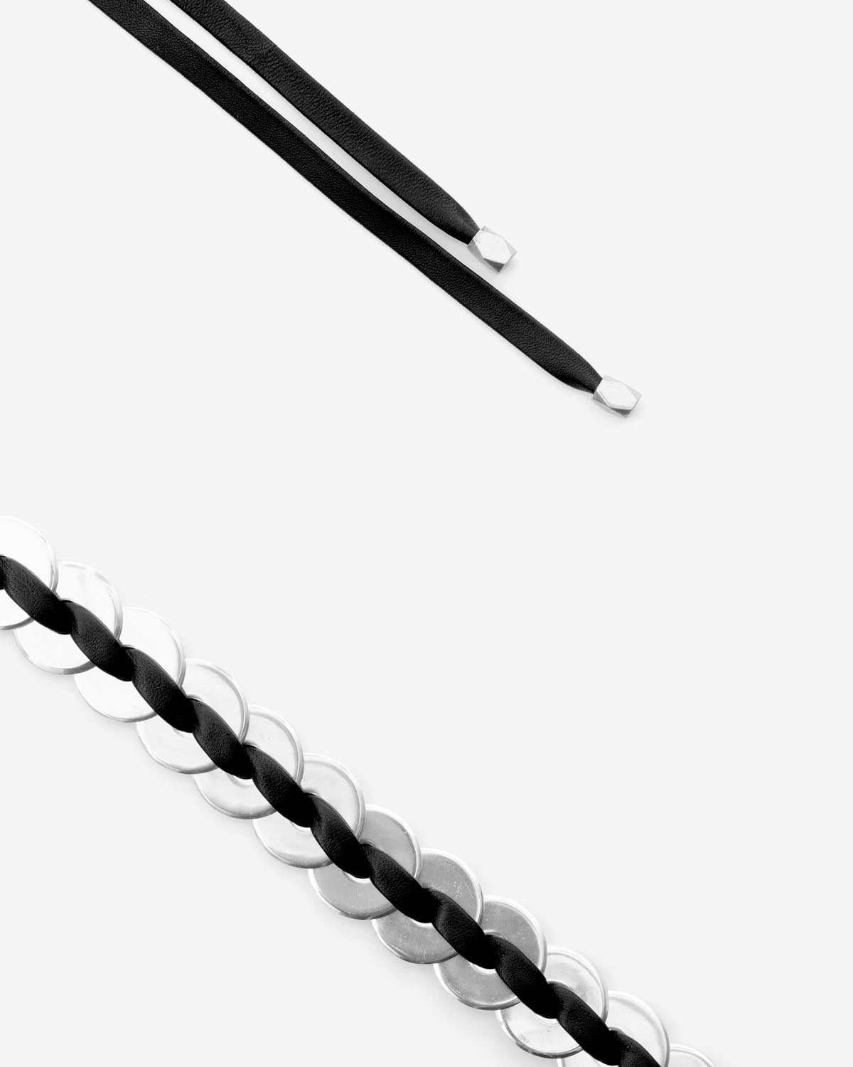 Sevan brass and soft leather belt - Black and silver - Woman - 4