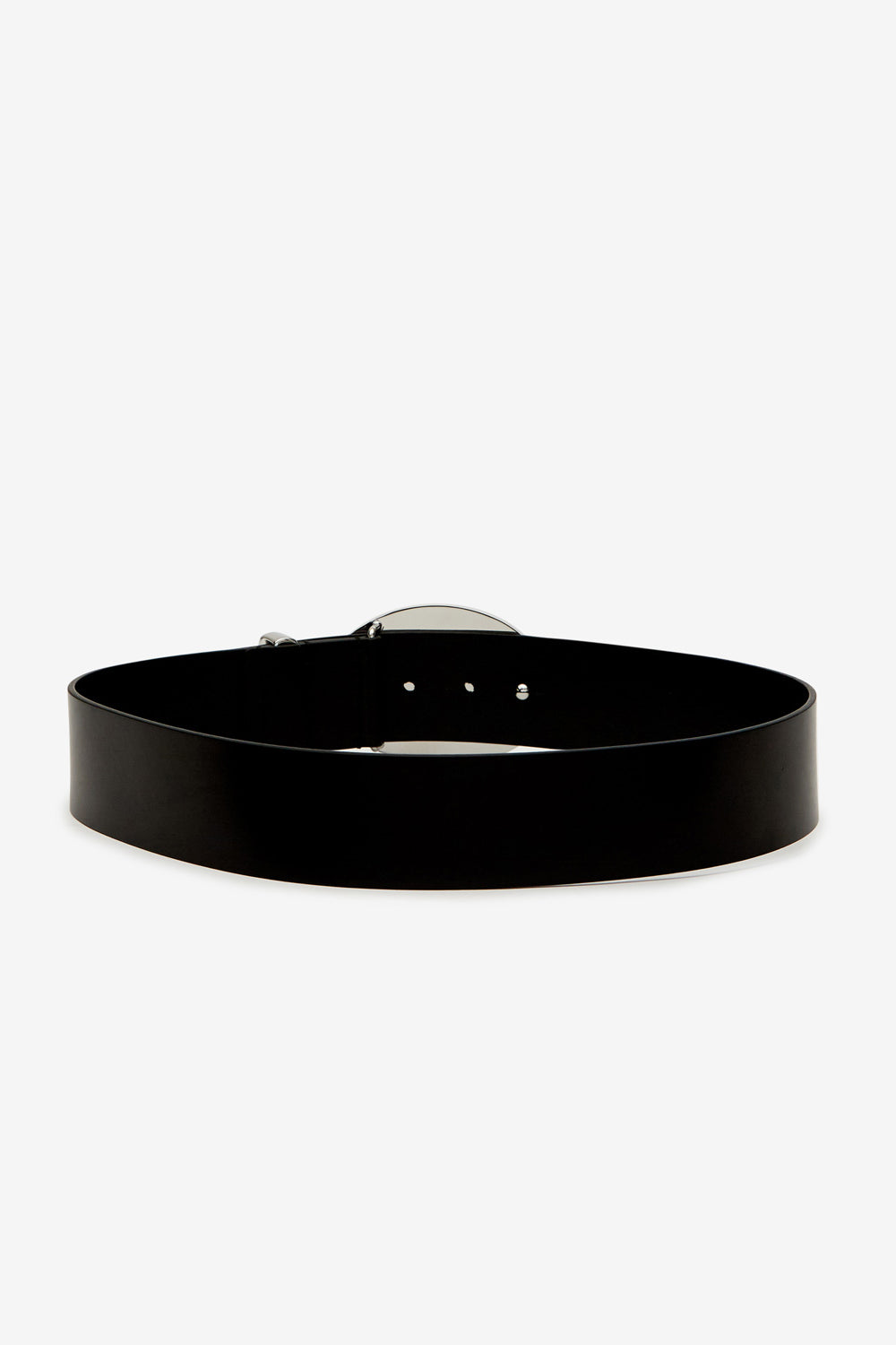 Leonie wide belt with oval buckle - Black-palladium - Woman - 2
