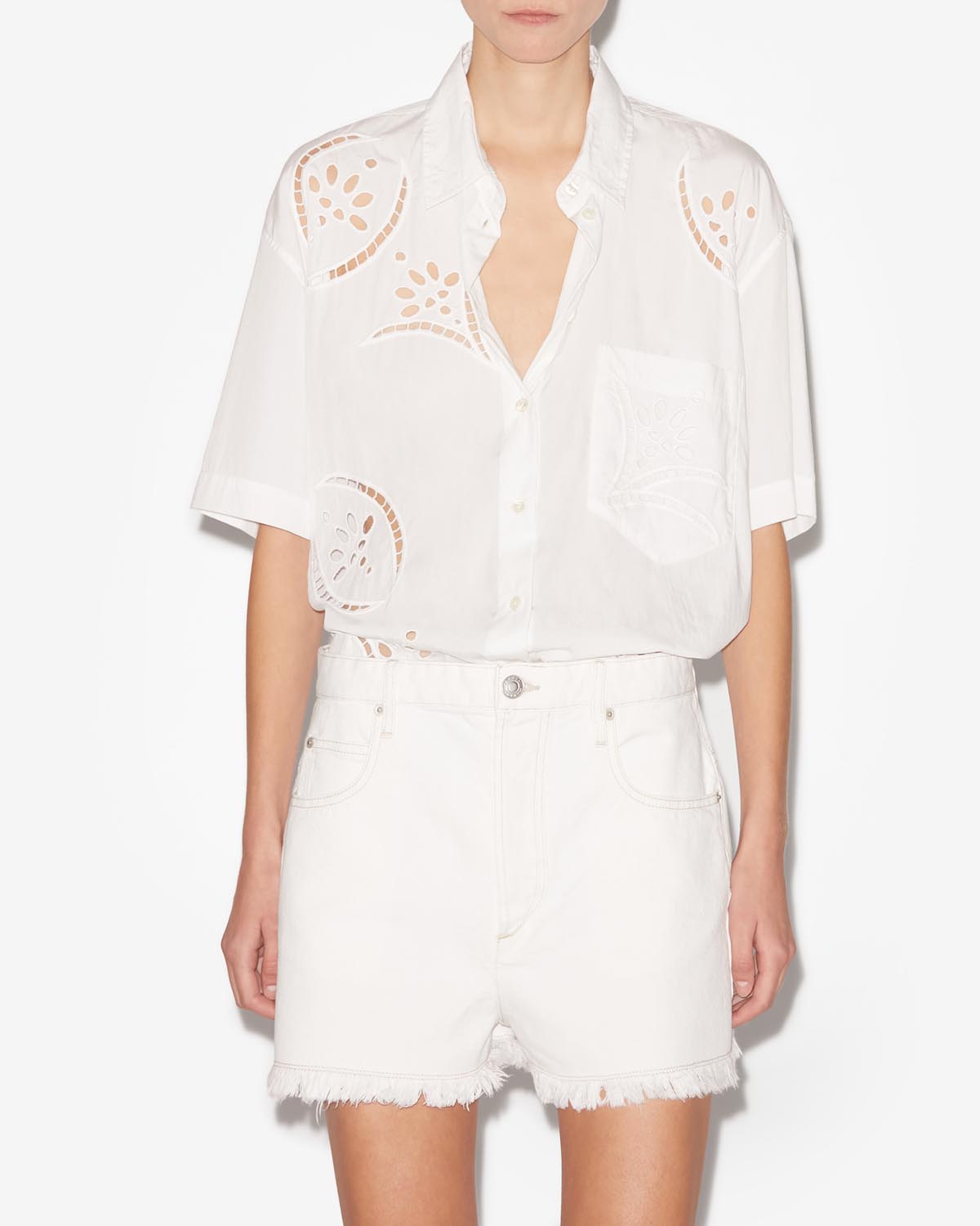 Camicia bilya a motivi traforati - Bianco - Woman - 3