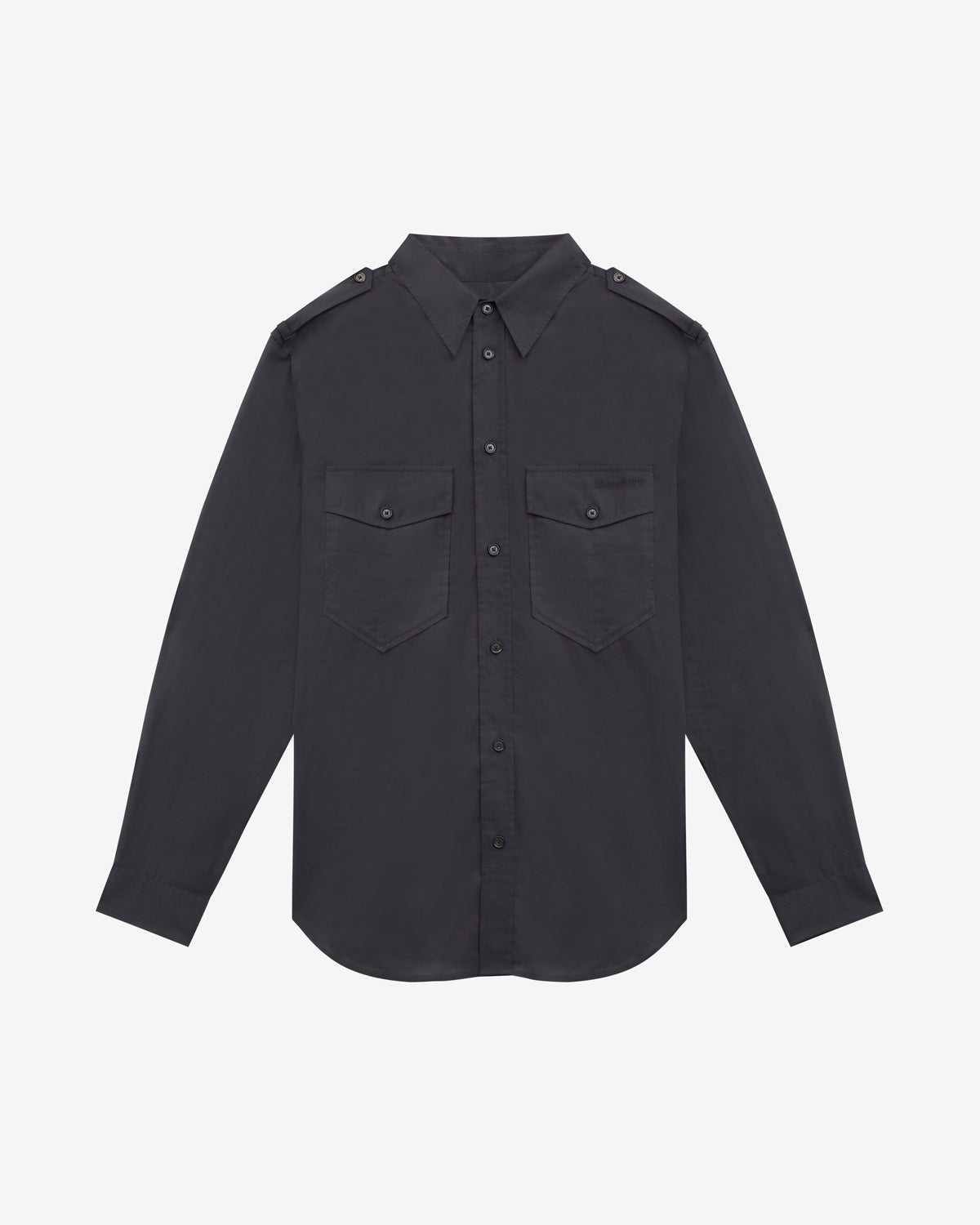 Cesar plain cotton shirt - Black - Man - 5