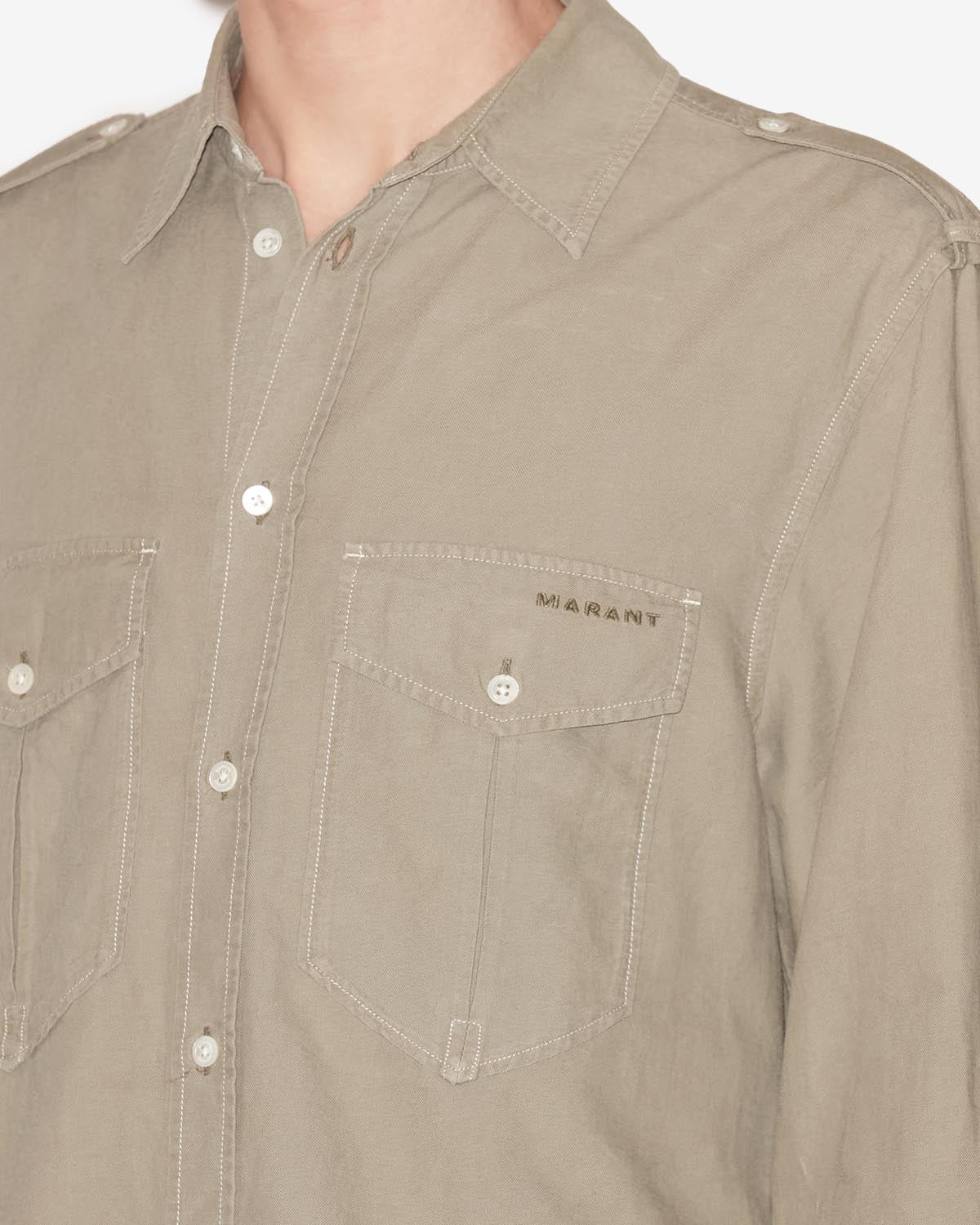 Cesar コットンシャツ - カーキ - Man - 2