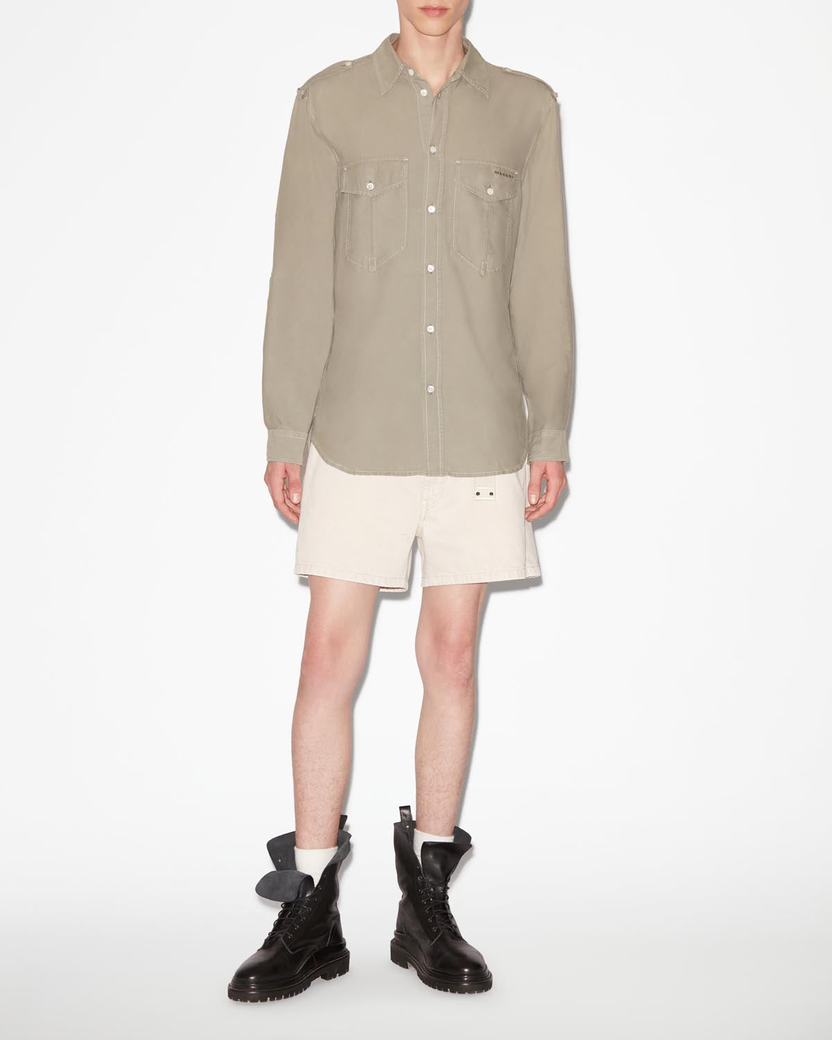 Cesar コットンシャツ - カーキ - Man - 1