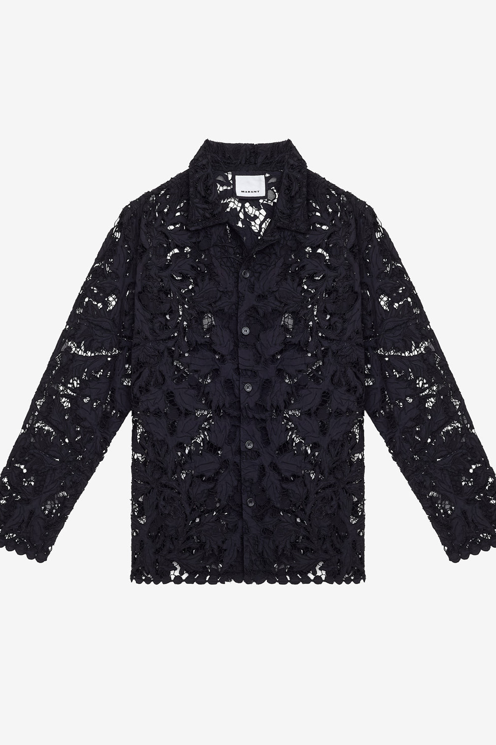 Camisa de encaje calado orfeo - Negro lavado - Man - 2