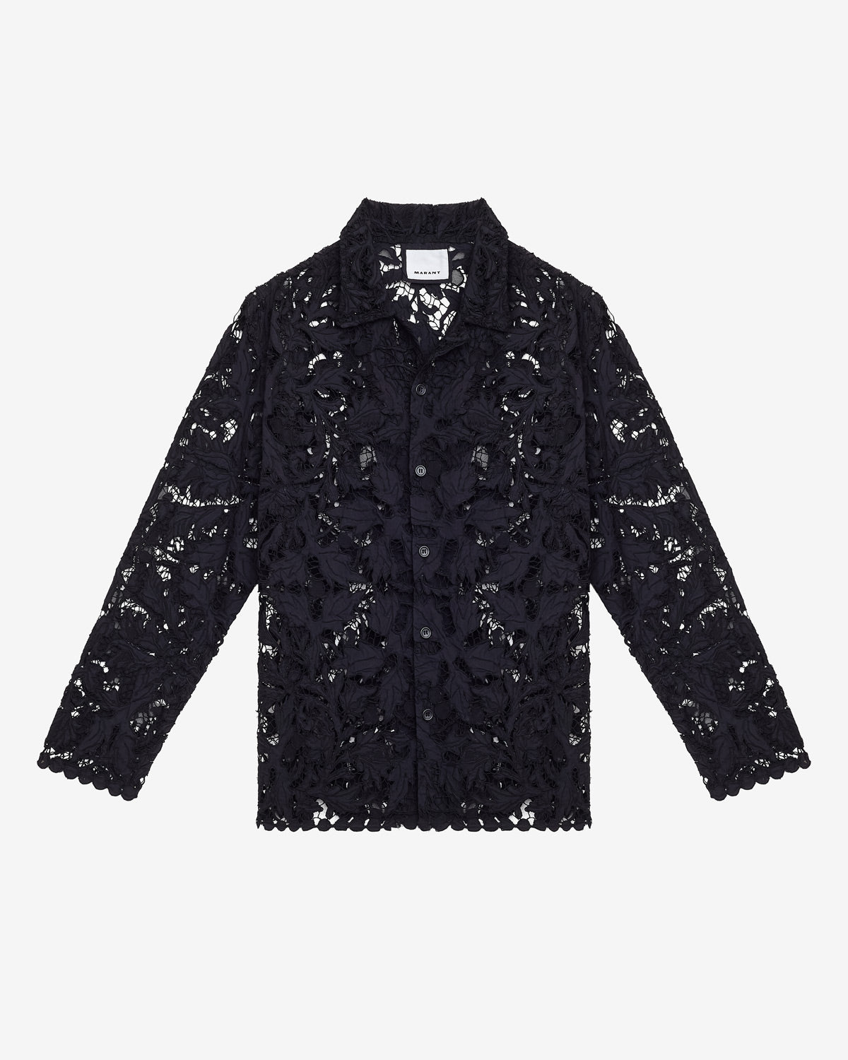 Chemise en dentelle ajourée orfeo - Noir délavé - Man - 2