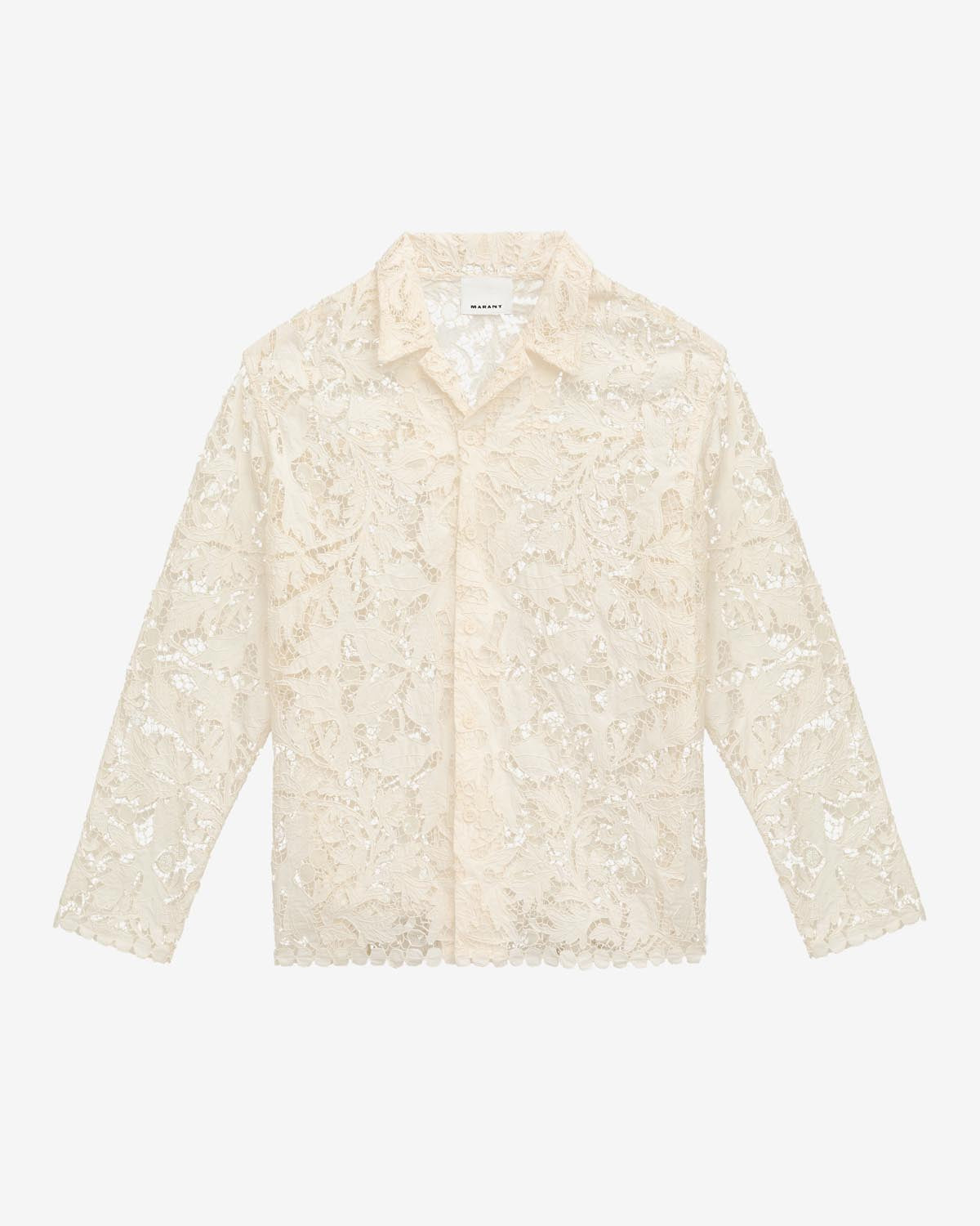 Orfeo openwork lace shirt - Ecru - Man - 5