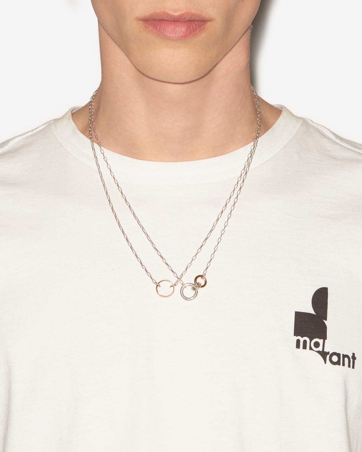 Dancing ring man necklace Man Silver-gold 1