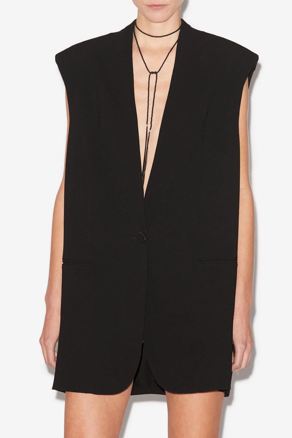 Chaleco «traje» de punto emara - Negro - Woman - 5