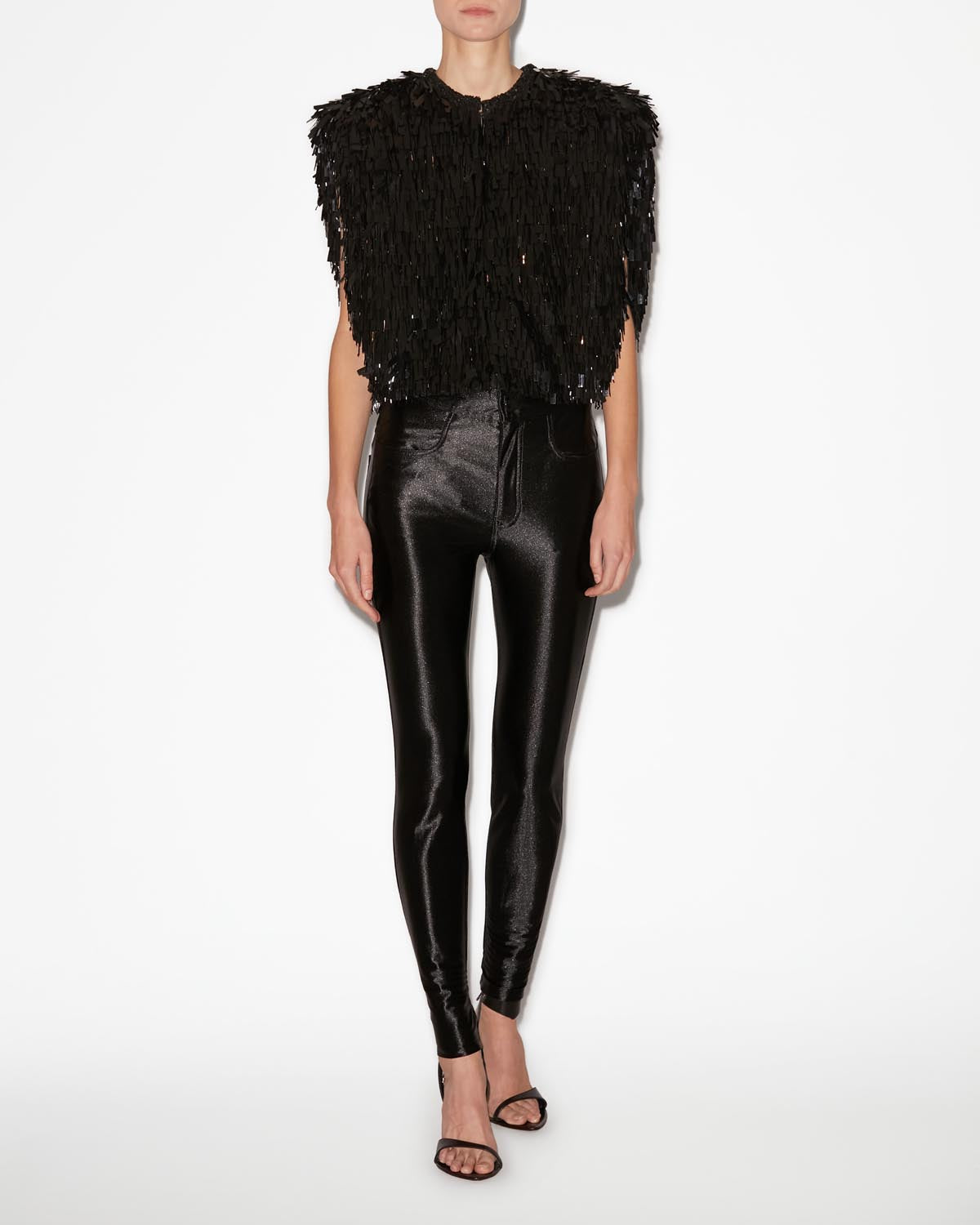 Amelina sequin vest - Black - Woman - 1