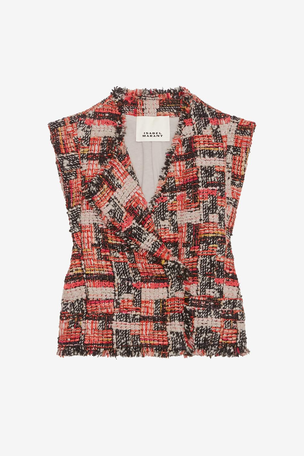 Chaleco tweed de lana djiroy - Shell pink-ecru - Woman - 1