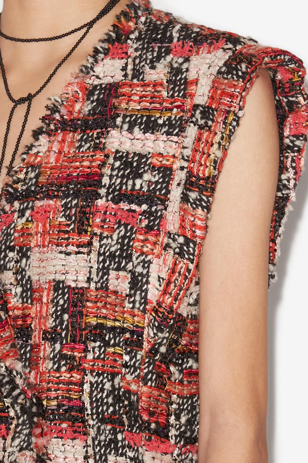 Chaleco tweed de lana djiroy - Shell pink-ecru - Woman - 3