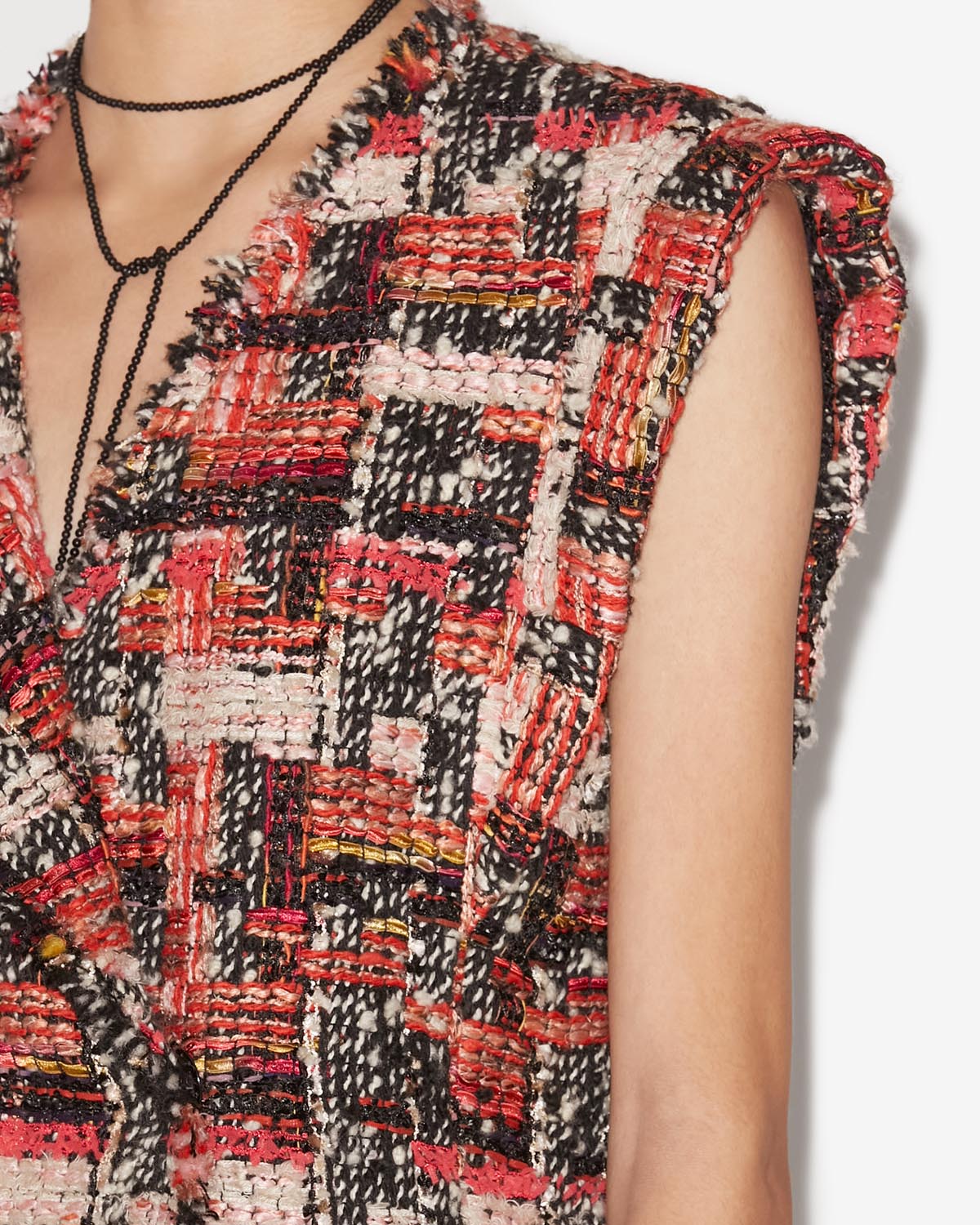 Djiroy ウールツイード ウエストコート - Shell pink-ecru - Woman - 2