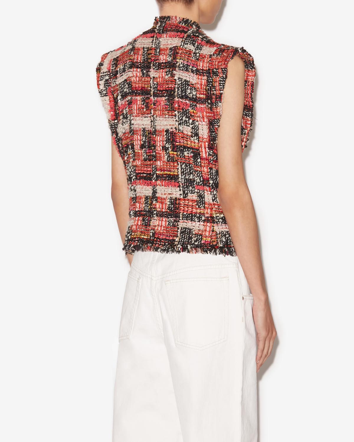 Djiroy ウールツイード ウエストコート - Shell pink-ecru - Woman - 4