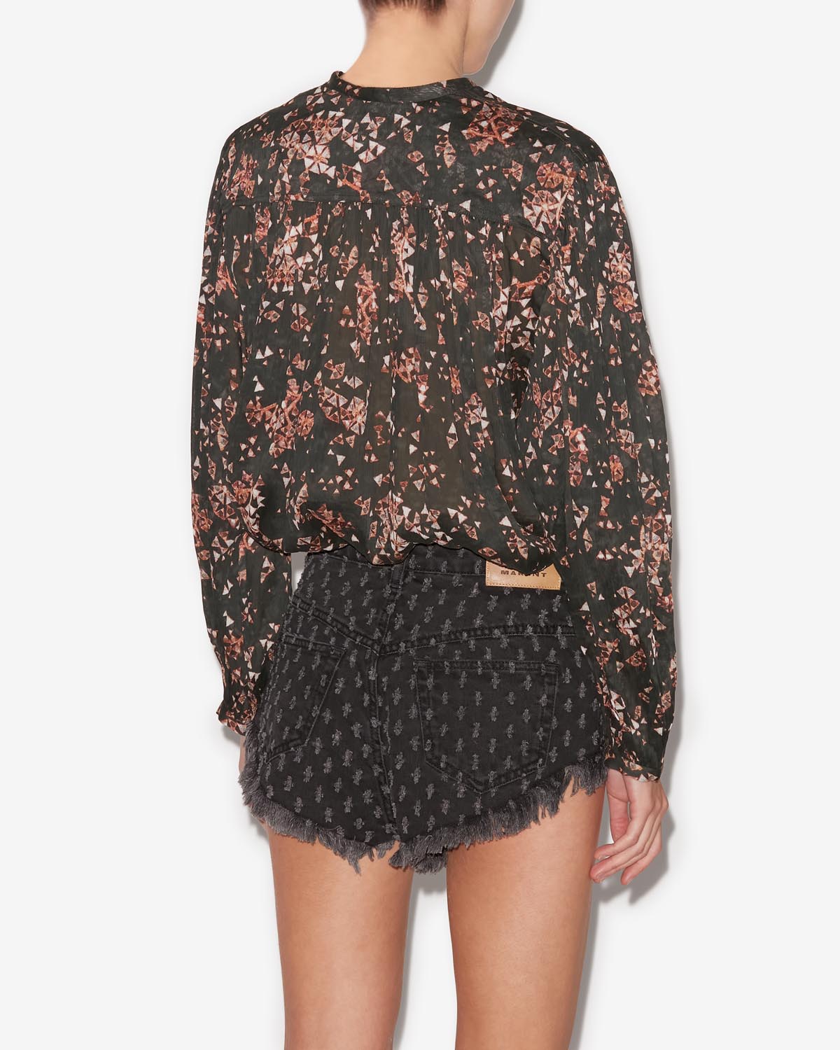 Kiledia printed cotton blouse - Black - Woman - 4