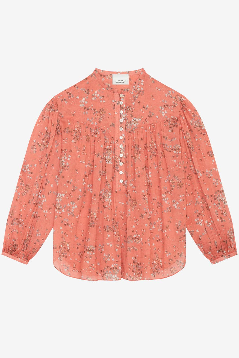 Kiledia printed cotton blouse - Shell pink - Woman - 1