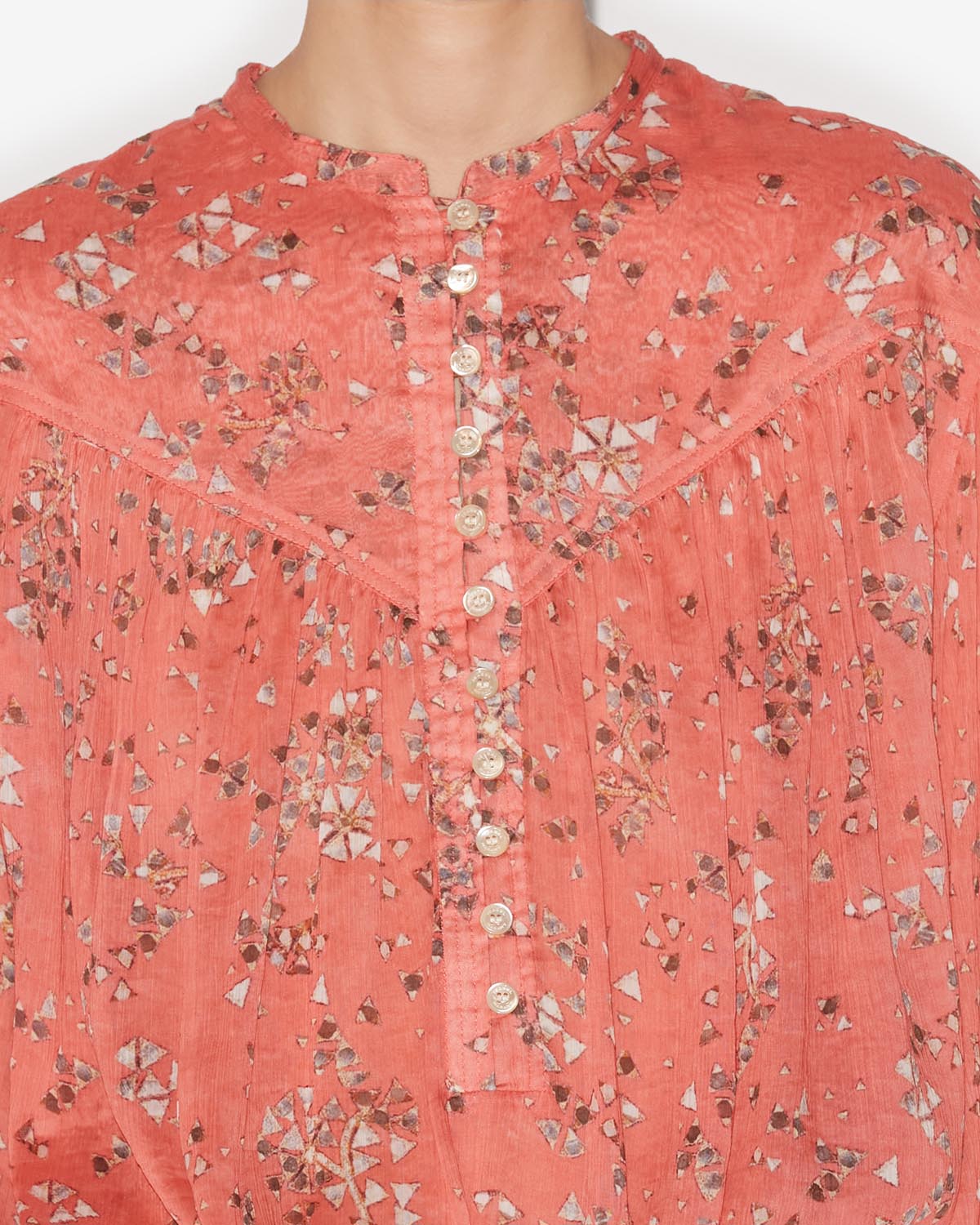 Kiledia printed cotton blouse - Shell pink - Woman - 2