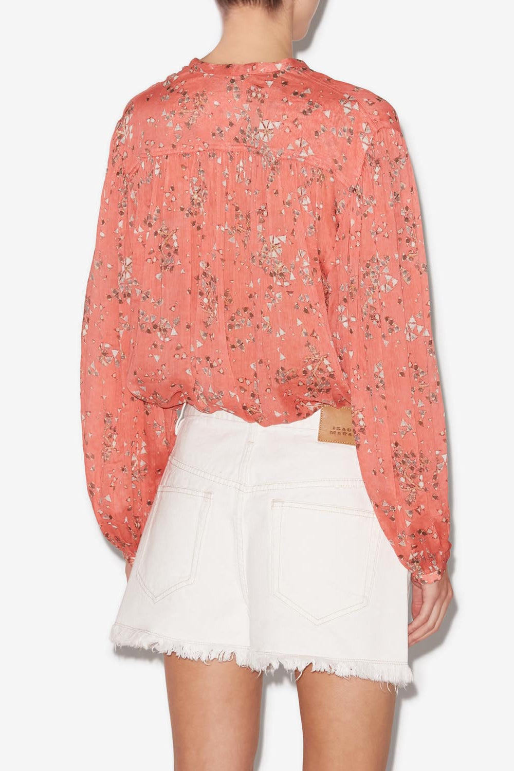 Kiledia printed cotton blouse - Shell pink - Woman - 5