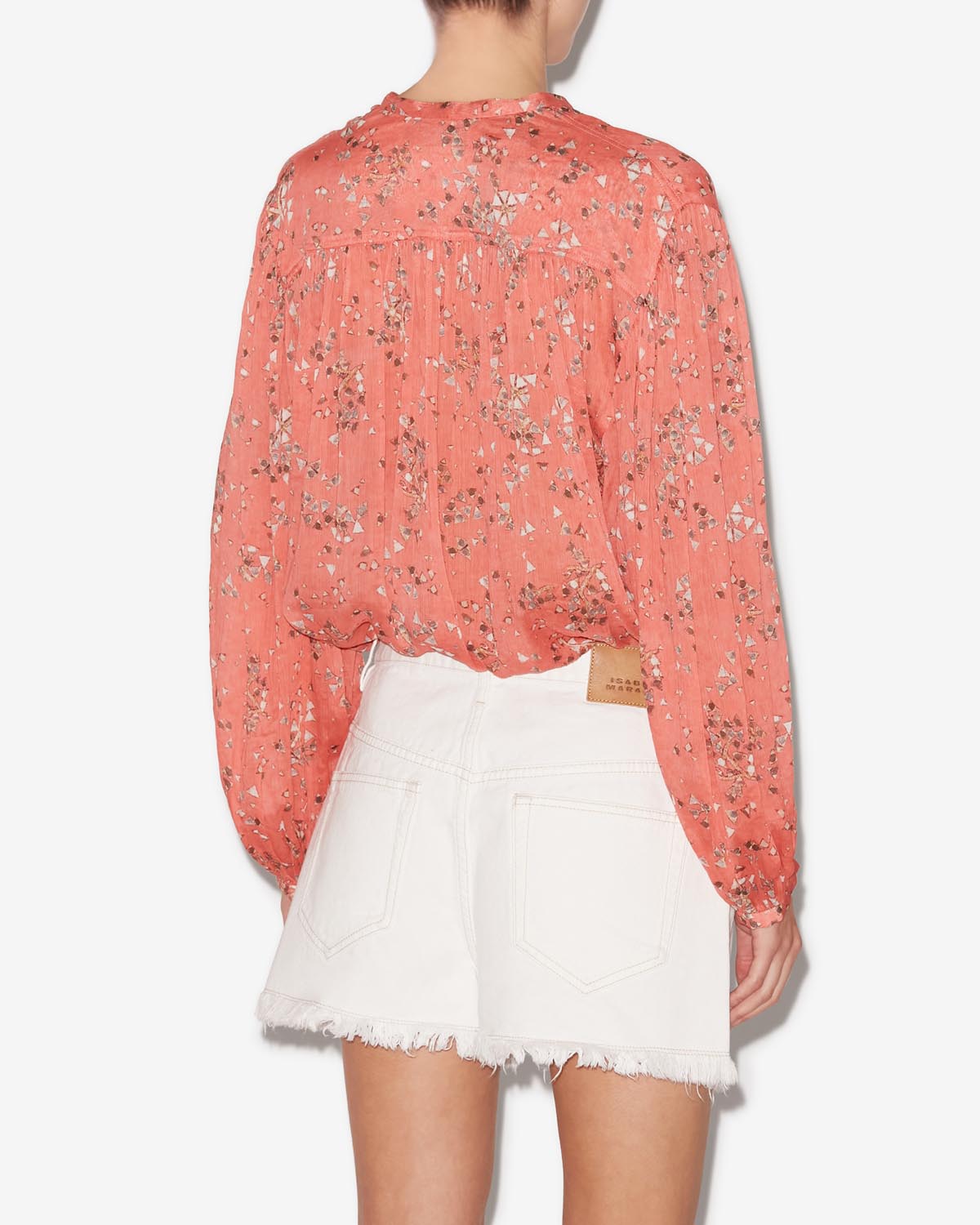 Kiledia printed cotton blouse - Shell pink - Woman - 4