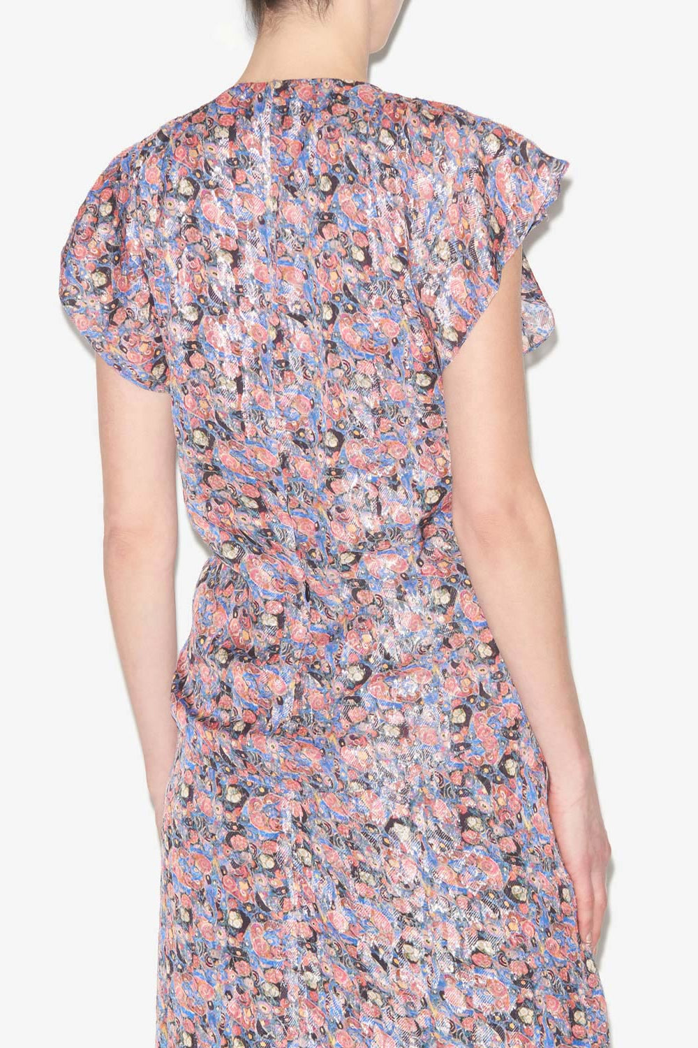 Lonea printed top with frills - Blue - Woman - 5