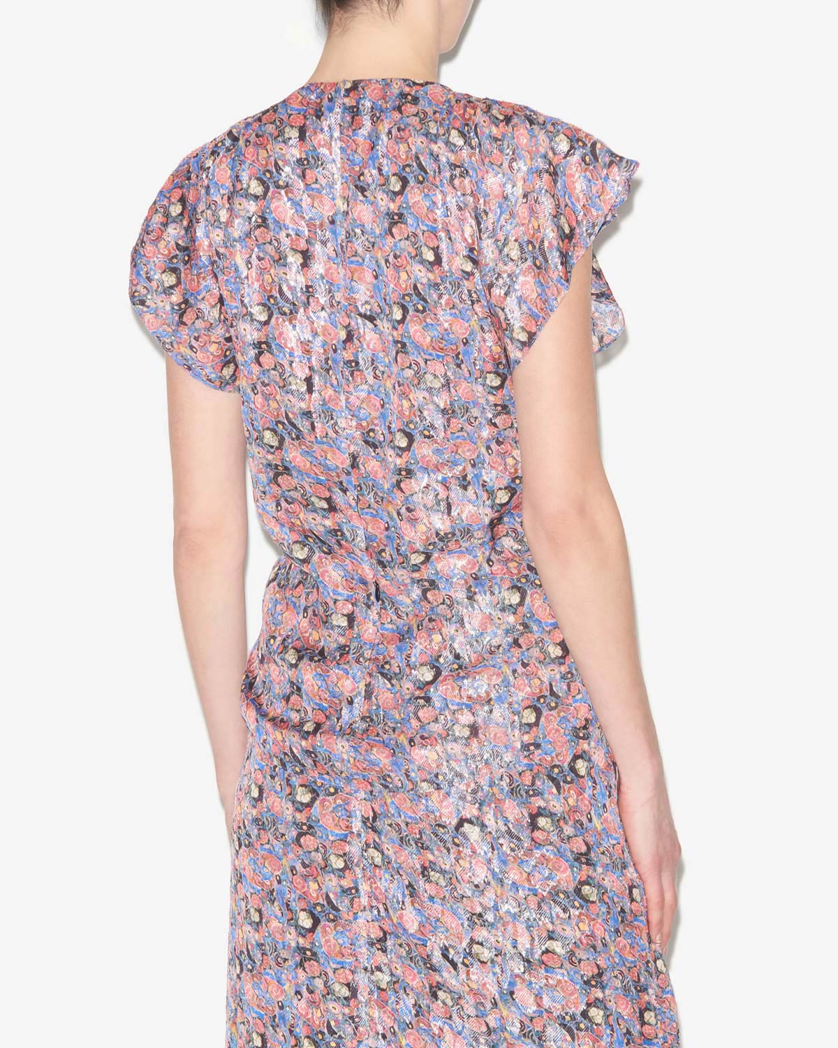 Lonea printed top with frills - Blue - Woman - 4