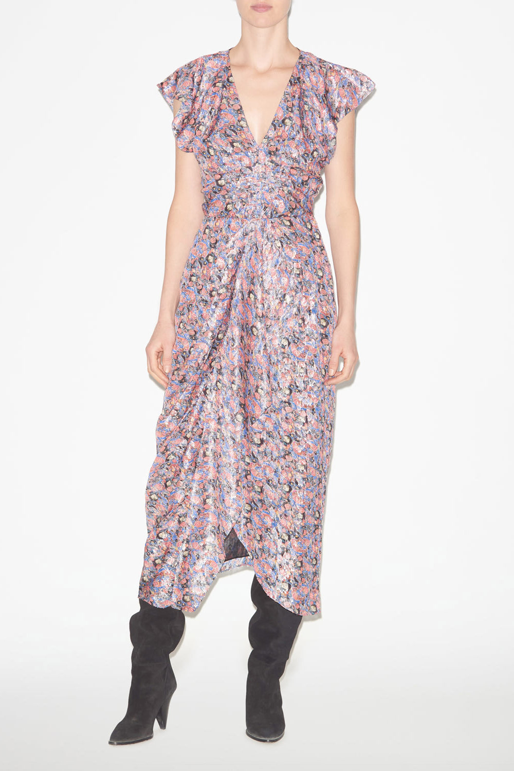 Lonea printed top with frills - Blue - Woman - 2