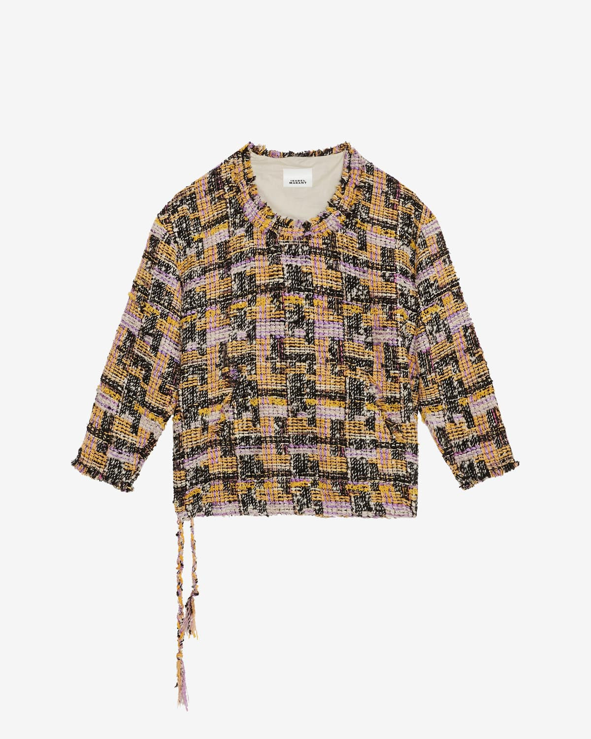 Dragana wool tweed top - Lilac-yellow - Woman - 5