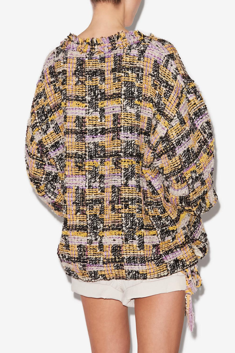 Dragana wool tweed top - Lilac-yellow - Woman - 6