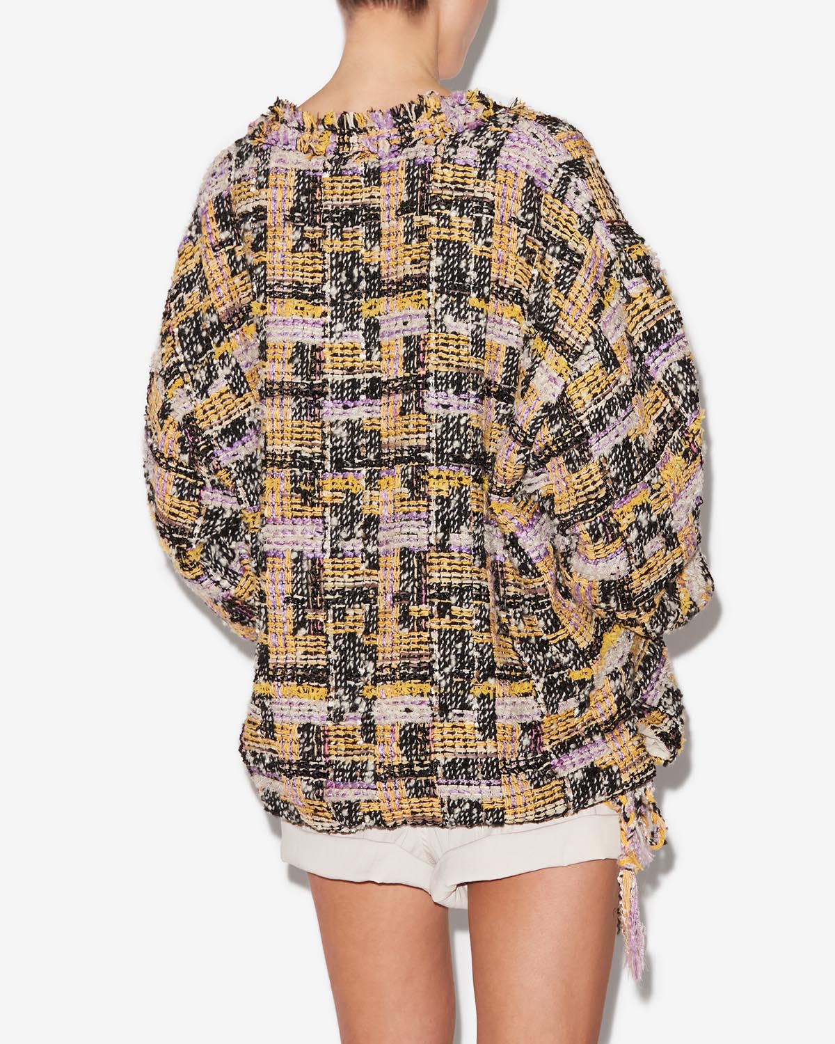 Dragana wool tweed top - Lilac-yellow - Woman - 4