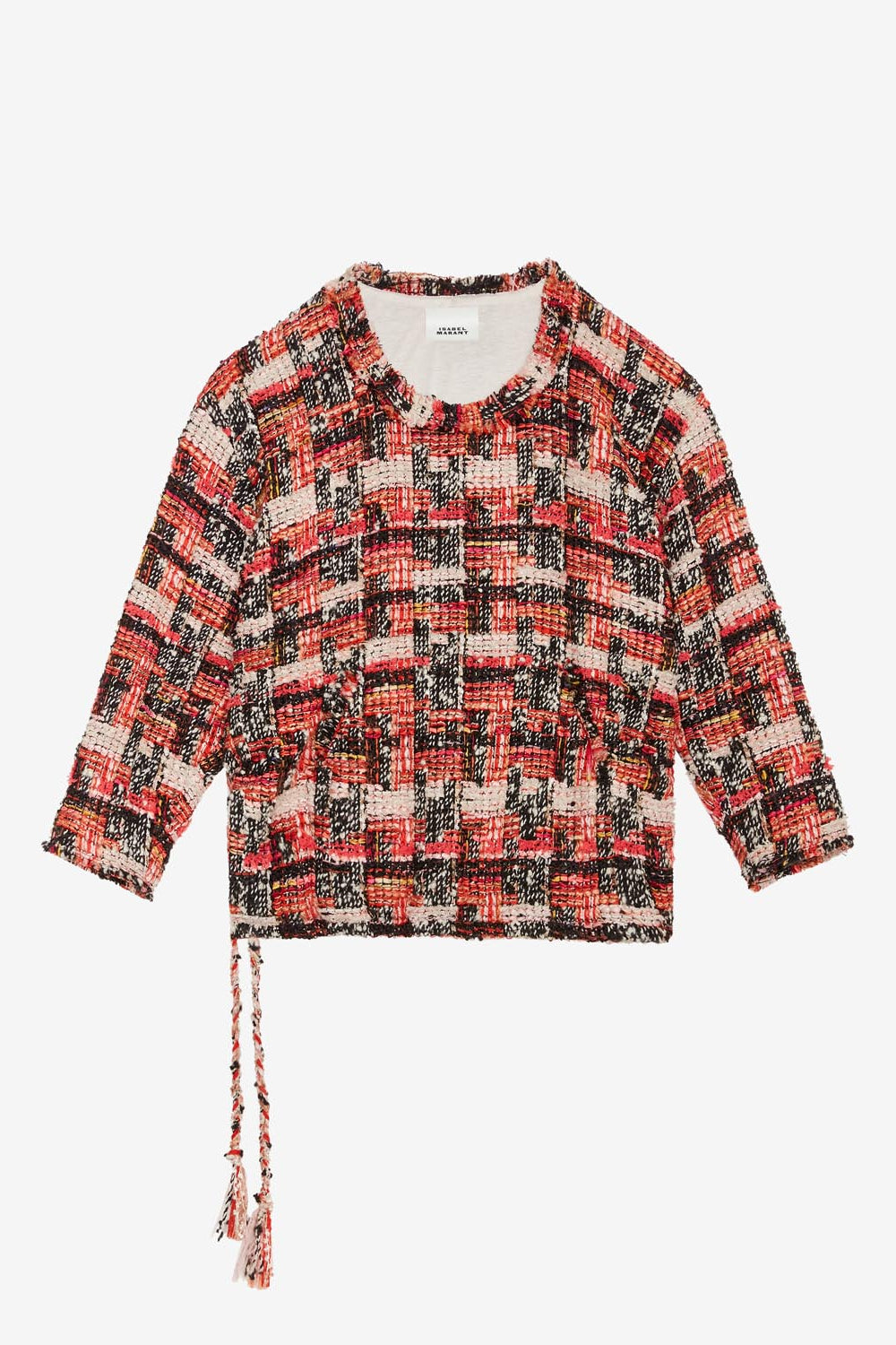 Top de tweed de lana dragana - Shell pink-ecru - Woman - 1