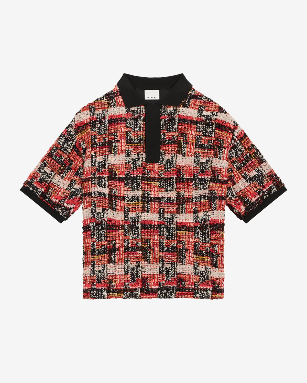 Dorian printed wool tweed top - Shell pink-ecru - Man - 5