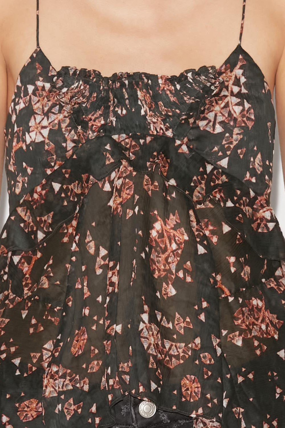 Anissa printed top - Black - Woman - 3