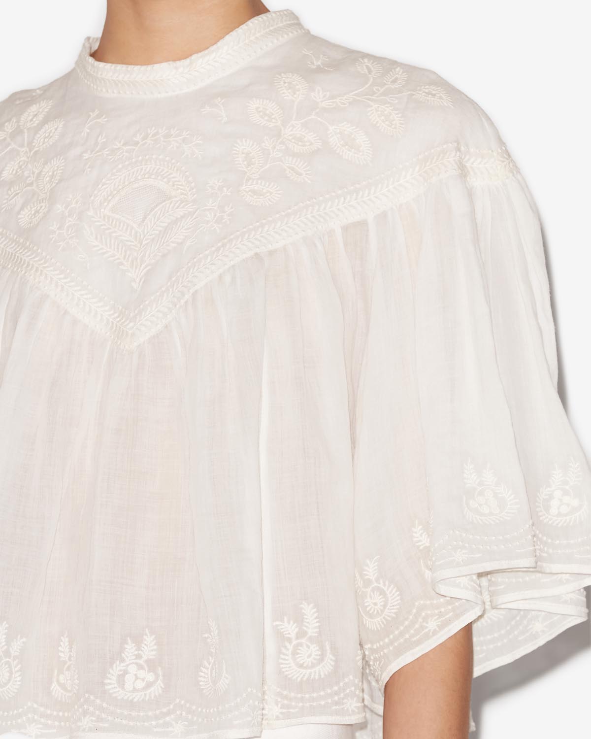 Elodia embroidered lace top - White - Woman - 2