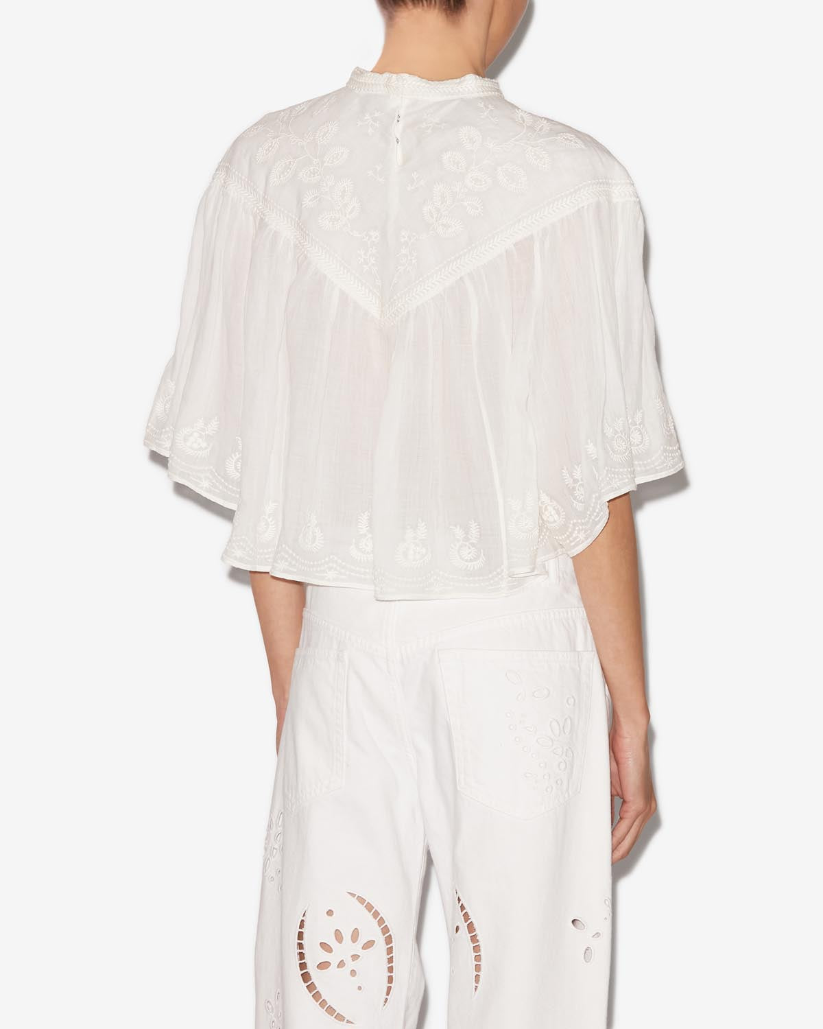 Elodia embroidered lace top - White - Woman - 4