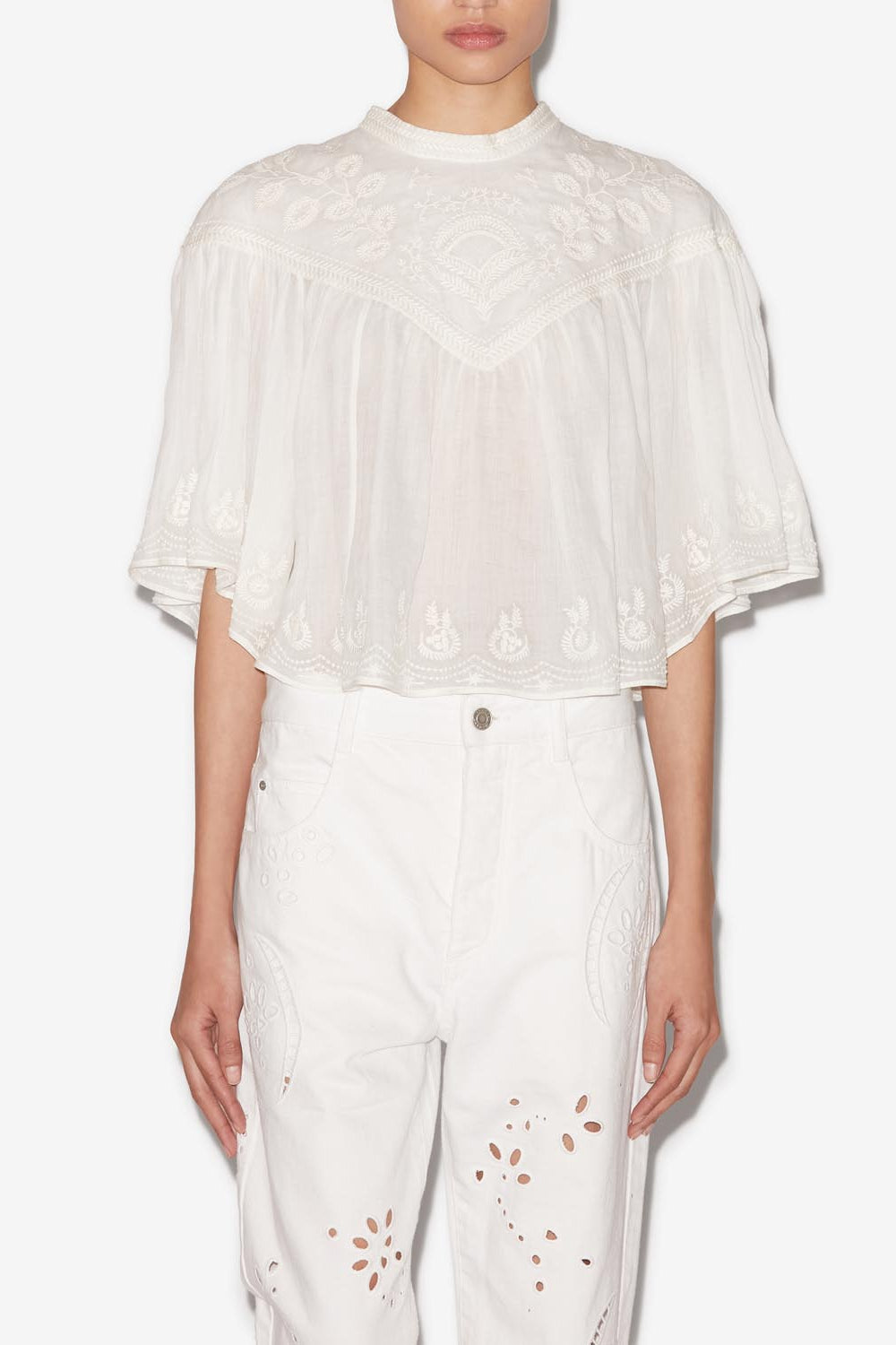 Top de encaje bordado elodia - Blanco - Woman - 4