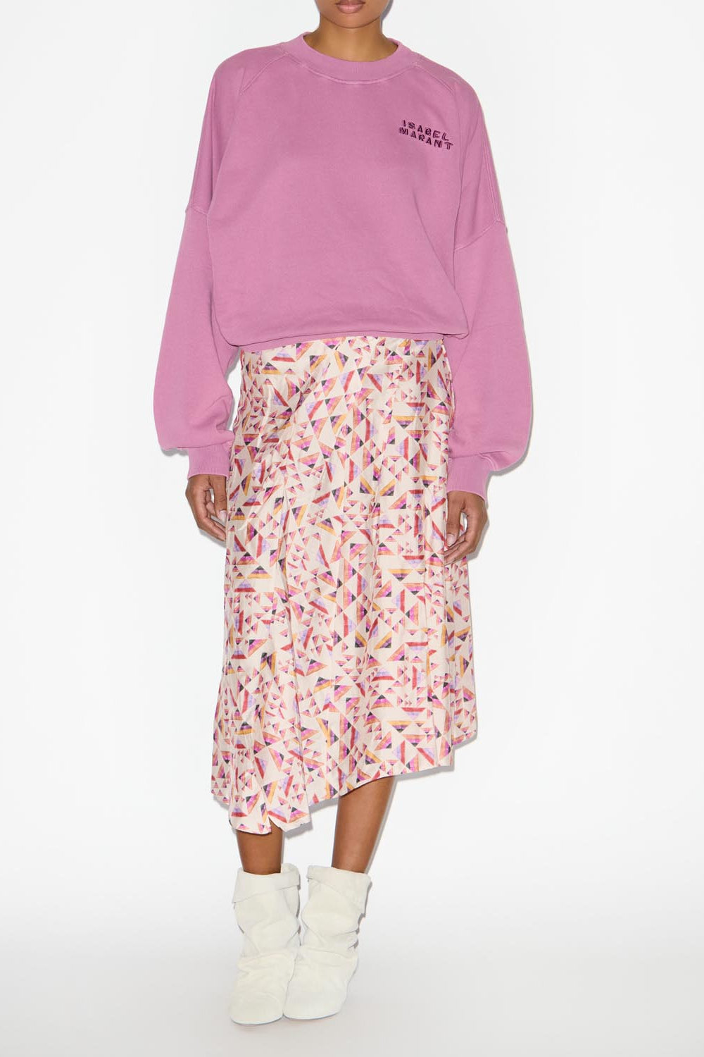 Falda midi estampada cacia - Ecru-multicolore - Woman - 2