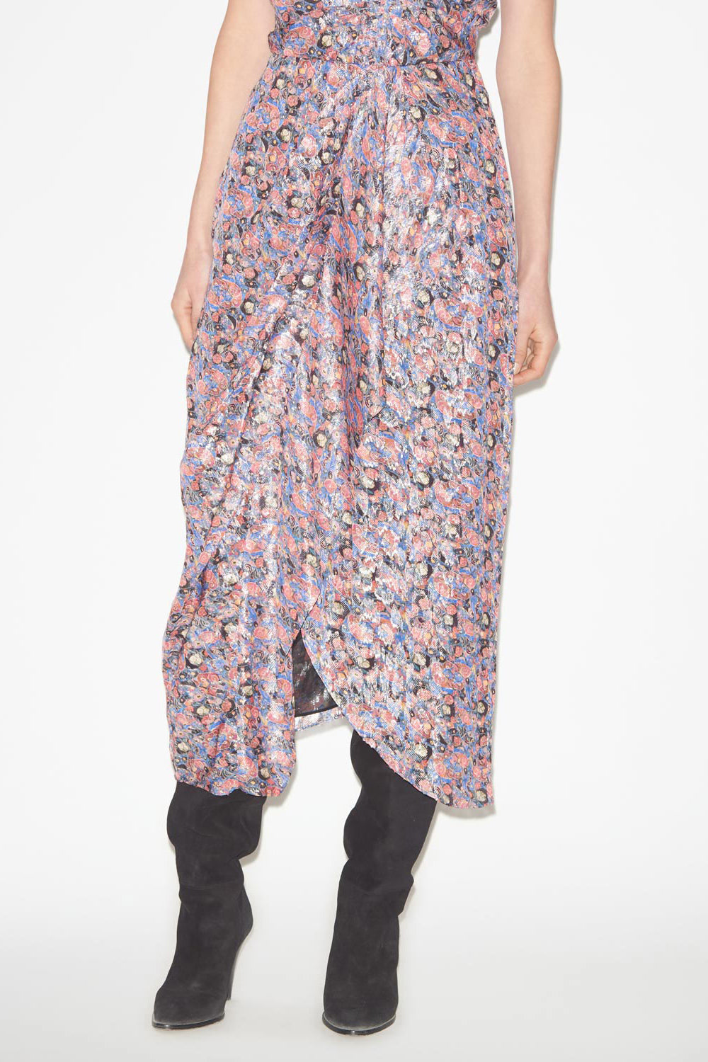 Gonna lunga in jacquard stampato rosalia - Blu - Woman - 4