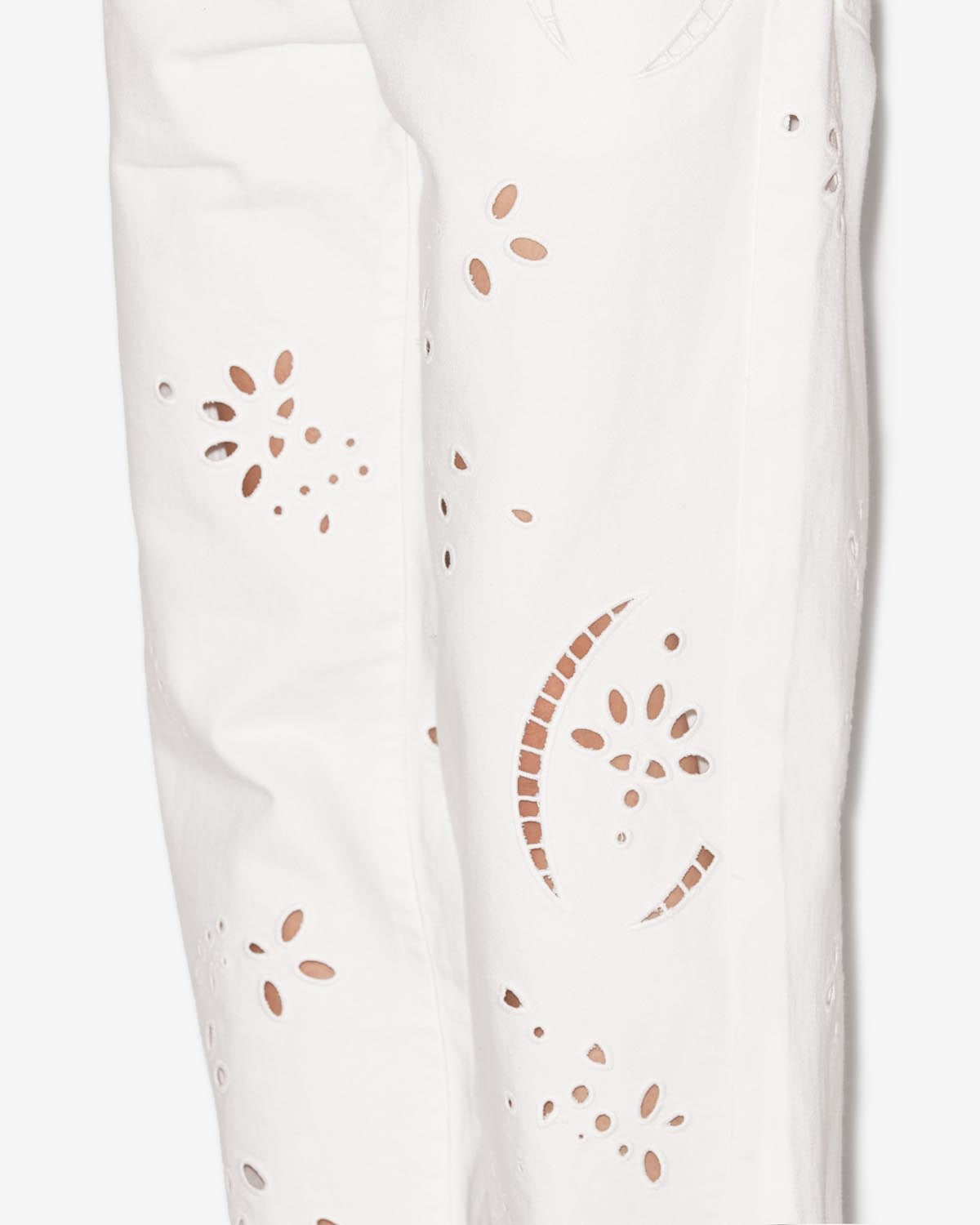 Pantaloni in denim traforato irina - Bianco - Woman - 2