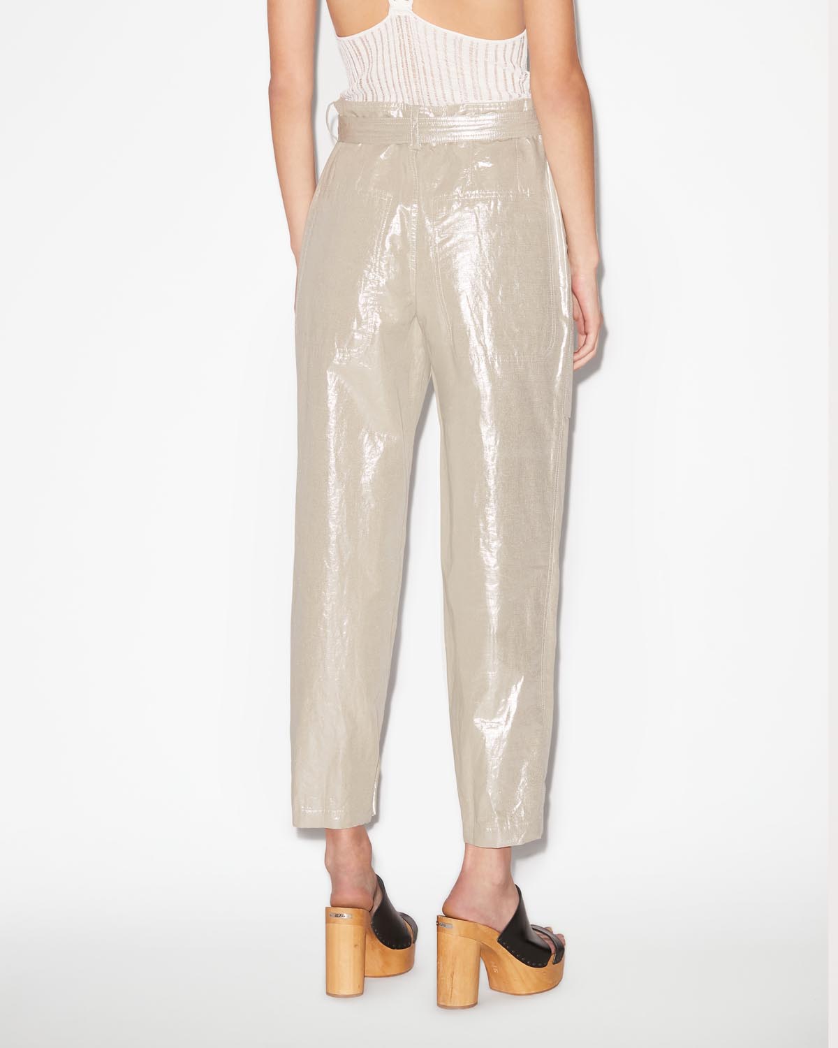 Pantalon ceinturé irisé juliette - Champagne - Woman - 4