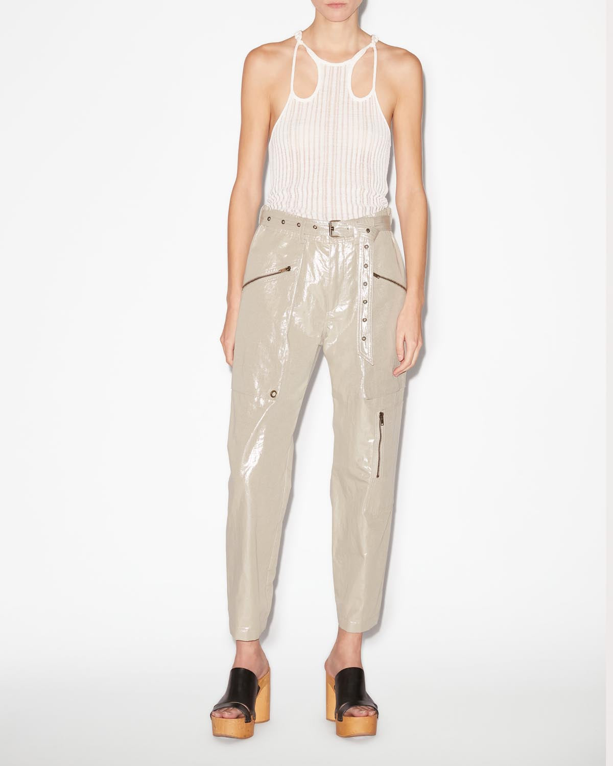 Pantalon ceinturé irisé juliette - Champagne - Woman - 1