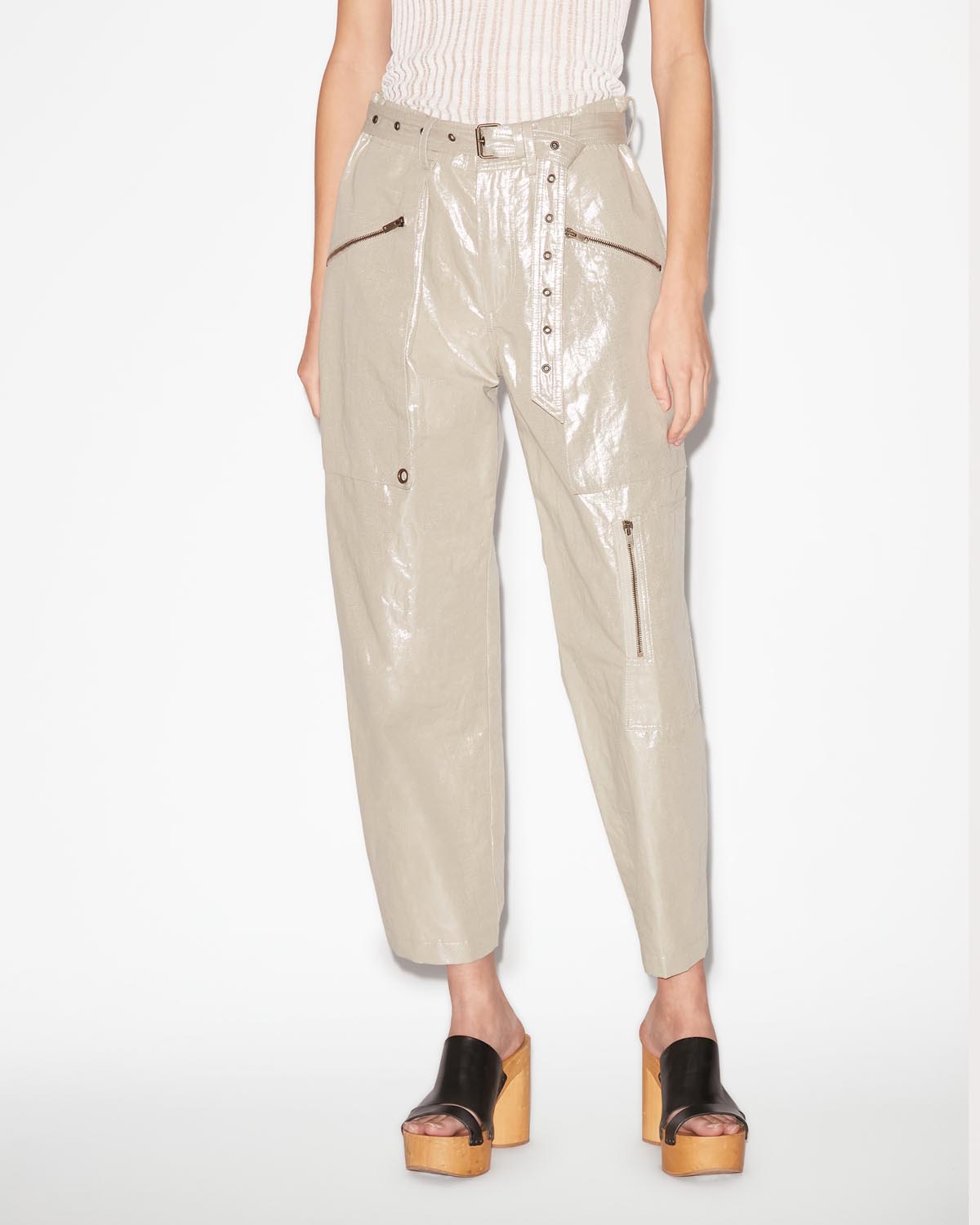 Pantalon ceinturé irisé juliette - Champagne - Woman - 3