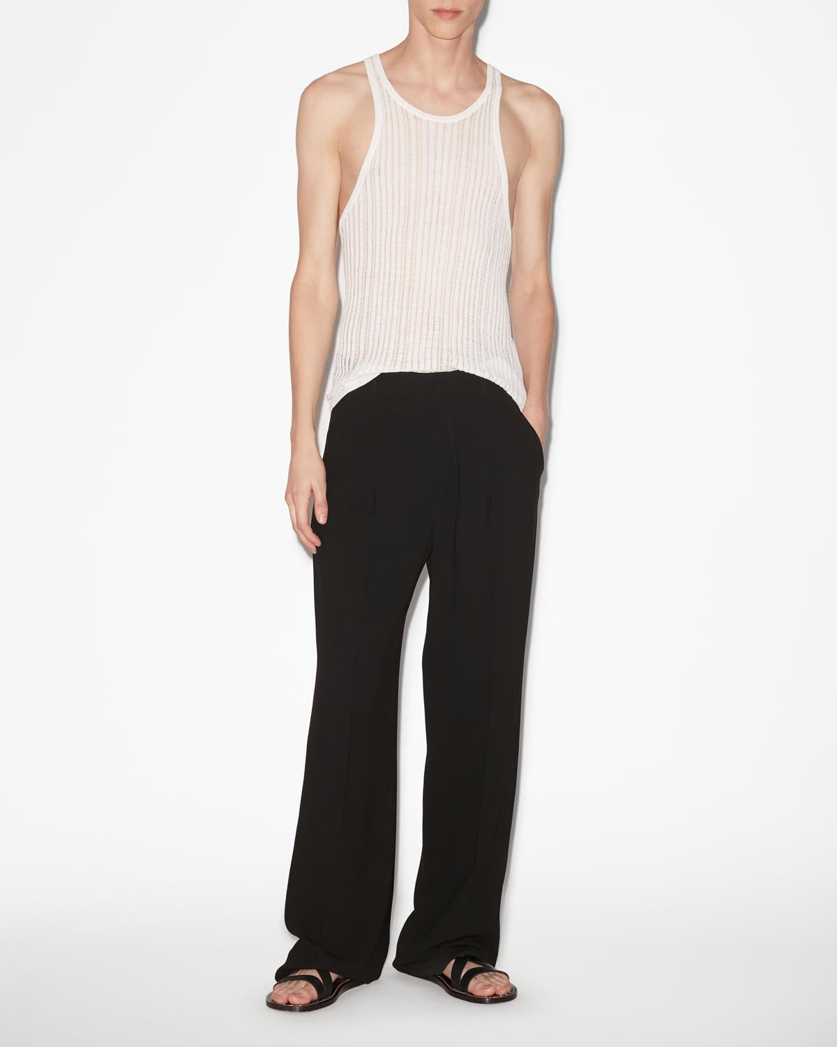 Noeva wide-leg suit pants - Black - Man - 1