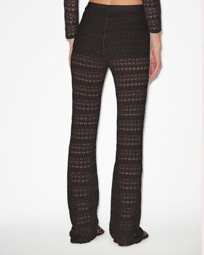 Pantalon en maille ajourée palmi - Noir - Woman - 4