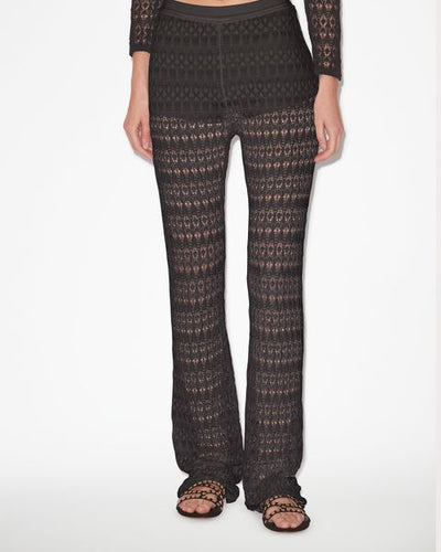 Pantalon en maille ajourée palmi - Noir - Woman - 3